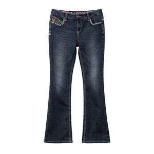 Adiktd Embellished Bootcut Jeans Size 12 Dark Wash Stretch Bling Pockets 32x34